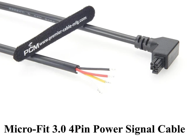 Alt view image 7 of 7 - Left Angle Micro-Fit 3.0mm 4Pin to Open End Cable Power & Signal Wire Harness 300V 5A 20AWG for Industrial Automation (Left, 1.5M)