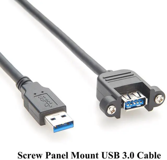 Alt view image 4 of 7 - Screw Panel Mount USB 3.0 Extension Cable 5Gbps USB Type A Male to Female Charging & Data Cable for Control Cabinet, Scanner, Printer, Laptop, Flash Drive, Embedded (1PCS, 0.3M)