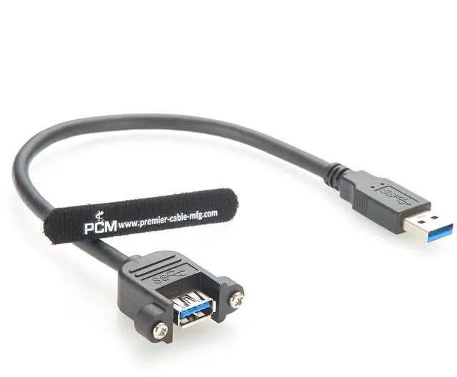 Alt view image 7 of 7 - Screw Panel Mount USB 3.0 Extension Cable 5Gbps USB Type A Male to Female Charging & Data Cable for Control Cabinet, Scanner, Printer, Laptop, Flash Drive, Embedded (1PCS, 0.3M)