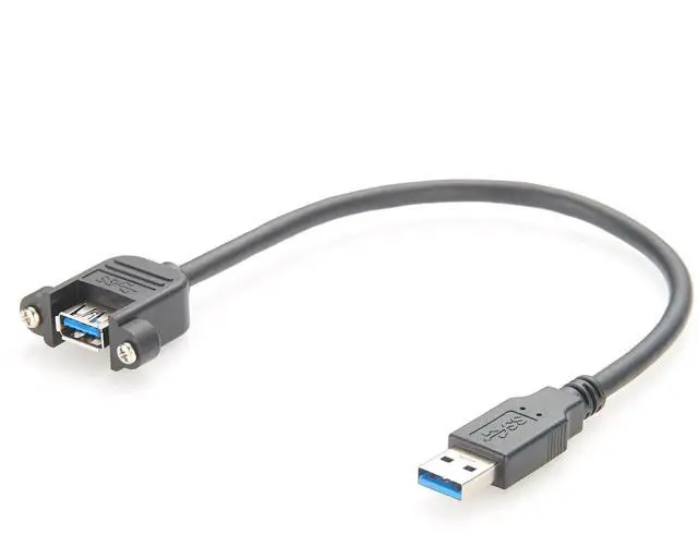 Alt view image 6 of 7 - Screw Panel Mount USB 3.0 Extension Cable 5Gbps USB Type A Male to Female Charging & Data Cable for Control Cabinet, Scanner, Printer, Laptop, Flash Drive, Embedded (1PCS, 0.3M)