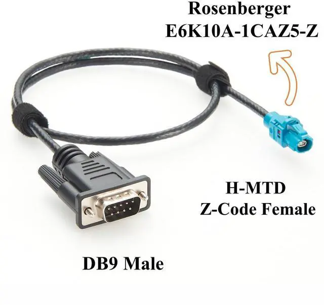Alt view image 3 of 6 - Rosenberger H-MTD to DB9 RS232 Automotive Ethernet Diagnostic Cable E6K10A-1CAZ5-Z Female to DB9 Male CANBus RS232 Communication OBD ECU Testing(0.62m)