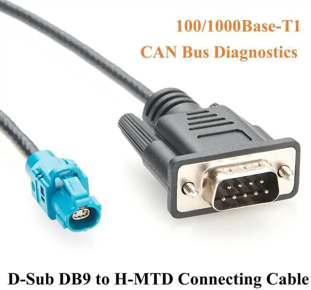 Alt view image 5 of 6 - Rosenberger H-MTD to DB9 RS232 Automotive Ethernet Diagnostic Cable E6K10A-1CAZ5-Z Female to DB9 Male CANBus RS232 Communication OBD ECU Testing(0.62m)