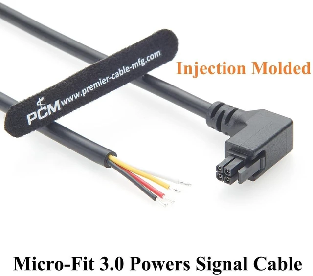 Alt view image 5 of 7 - Up Angled Micro Fit 3.0mm 4Pin to Open End Cable Dual Row 4Pin Power & Signal Cable 20AWG for Wire-to-Board (Up, 1.5M)