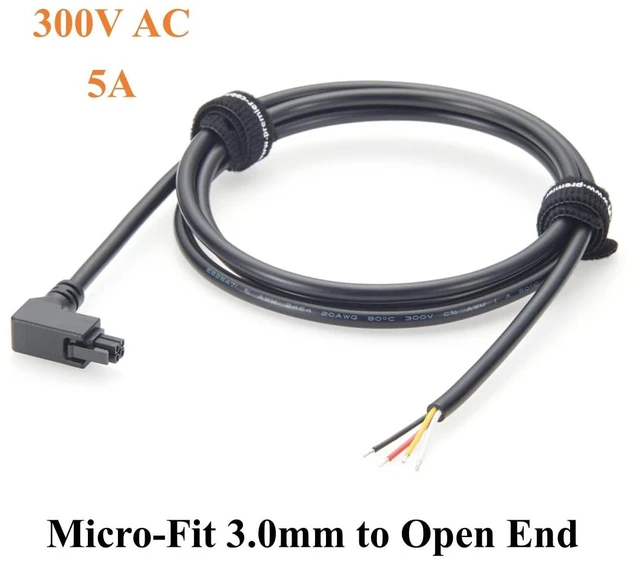 Alt view image 4 of 7 - Up Angled Micro Fit 3.0mm 4Pin to Open End Cable Dual Row 4Pin Power & Signal Cable 20AWG for Wire-to-Board (Up, 1.5M)