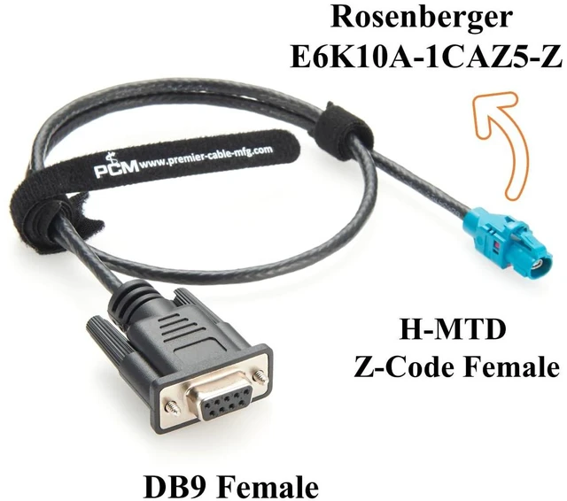 Alt view image 3 of 6 - Original Rosenberger E6K10A-1CAZ5-Z H-MTD Female to DB9 RS232 Female Cable 100/1000Base-T1 Automotive Ethernet Diagnostic Cable for CAN Bus, ECU Testing, OBD-II Interface(0.62m)