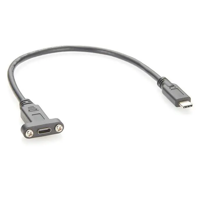 Alt view image 5 of 7 - USB 3.1 Type C Screw Panel Mount Cable 10Gbps 100W USB-C 3.1 Gen2 Male to Female Charging & Data Extension Cable for Laptop, Hard Disk Drive, Camera, Tablet, Embedded PC (1PCS, 0.3M)