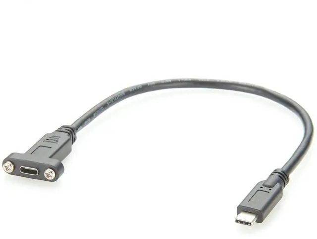 Alt view image 7 of 7 - USB 3.1 Type C Screw Panel Mount Cable 10Gbps 100W USB-C 3.1 Gen2 Male to Female Charging & Data Extension Cable for Laptop, Hard Disk Drive, Camera, Tablet, Embedded PC (1PCS, 0.3M)