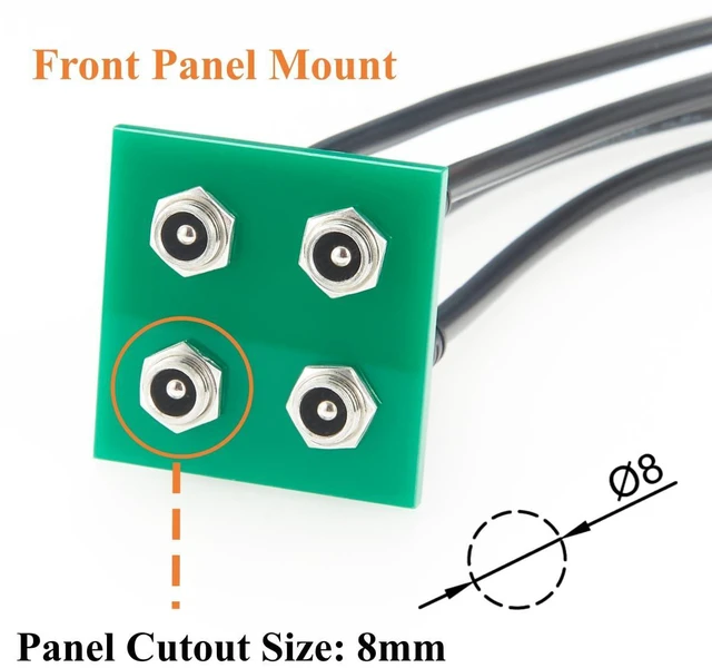 Alt view image 2 of 7 - DC 5.5mm x 2.1mm Panel Mount Power Cable DC Male to Female Extension Cable for 12V/24V Equipment, CCTV Surveillance Camera, LED Strip, Router(5PCS, 0.3m)