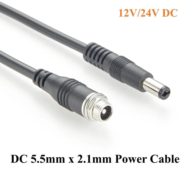 Alt view image 4 of 7 - DC 5.5mm x 2.1mm Panel Mount Power Cable DC Male to Female Extension Cable for 12V/24V Equipment, CCTV Surveillance Camera, LED Strip, Router(5PCS, 0.3m)