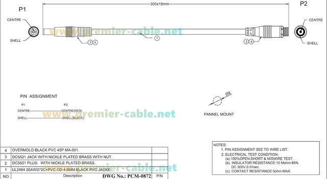 Alt view image 7 of 7 - DC 5.5mm x 2.1mm Panel Mount Power Cable DC Male to Female Extension Cable for 12V/24V Equipment, CCTV Surveillance Camera, LED Strip, Router(5PCS, 0.3m)