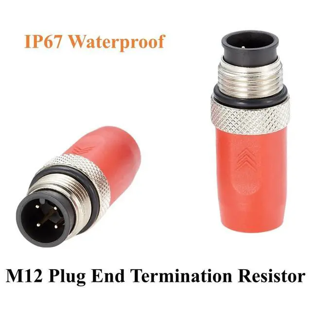 Alt view image 4 of 6 - CC-Link M12 A Code 4 Pin Male Terminator Plug 110 Ohm 1/4W M12 Plug End Termination Resistor Fieldbus Industrial Terminator for PLC, Servo Drives, Robotics Automation (Male)