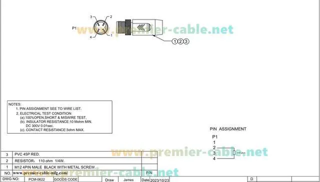 Alt view image 6 of 6 - CC-Link M12 A Code 4 Pin Male Terminator Plug 110 Ohm 1/4W M12 Plug End Termination Resistor Fieldbus Industrial Terminator for PLC, Servo Drives, Robotics Automation (Male)