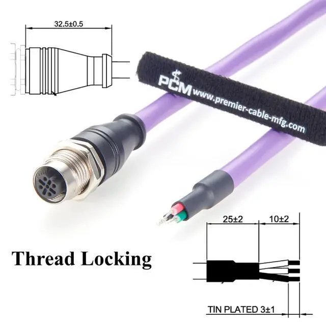 Alt view image 5 of 7 - M12 B-Code 5 Pin Female Panel Mount Profibus Cable IP67 Shielded M12 to Open End Wire for Fieldbus Networks, Control Panels, Automation (Female, 0.5M/1.64FT)