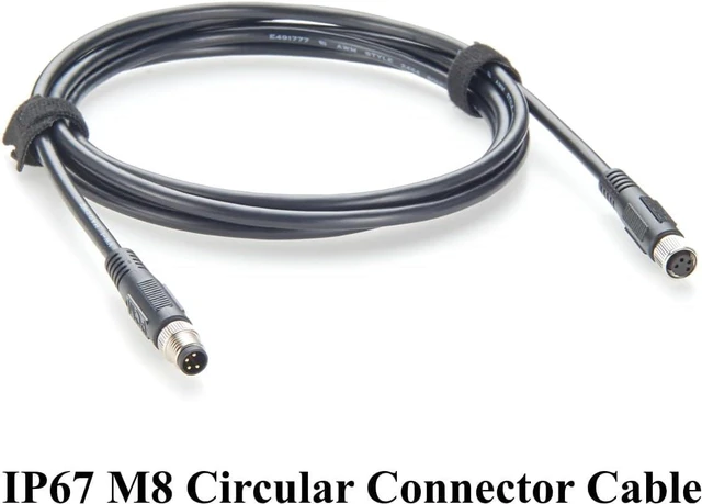 Alt view image 3 of 7 - M8 A Code 4 Pin Male to Female Extension Cable IP67 Waterproof Shielded M8 Circular Connector Cable for Industrial Automation, Sensor, Actuator (3M/9.84FT)