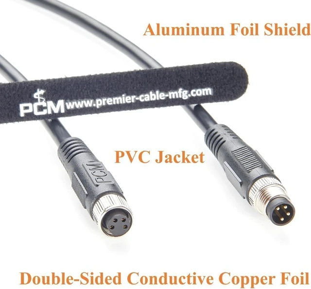 Alt view image 4 of 7 - M8 A Code 4 Pin Male to Female Extension Cable IP67 Waterproof Shielded M8 Circular Connector Cable for Industrial Automation, Sensor, Actuator (3M/9.84FT)