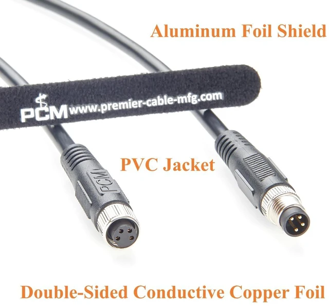 Alt view image 4 of 7 - M8 A Code 4 Pin Male to Female Extension Cable IP67 Waterproof Shielded M8 Circular Connector Cable for Industrial Automation, Sensor, Actuator (2M/6.6FT)