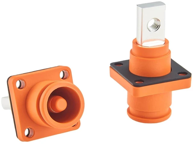 Main image of High Current HV Power Busbar Terminal Block 150A 35mm² 200A 50mm² IP67 Waterproof Plug Socket Flange Mount Energy Storage ESS Connector,1PC (Orange, 150A-200A)