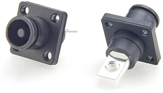 Main image of Battery Energy Storage Connector 100A-120A 16mm²-25mm² IP67 Waterproof Chassis Flange Panel Mount Socket Busbar Electrical Terminal Block,1PC (Black, 100A-120A)