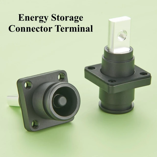 Alt view image 6 of 7 - High Current HV Power Busbar Terminal Block 150A 35mm² 200A 50mm² IP67 Waterproof Plug Socket Flange Mount Energy Storage ESS Connector,1PC (Black, 150A-200A)