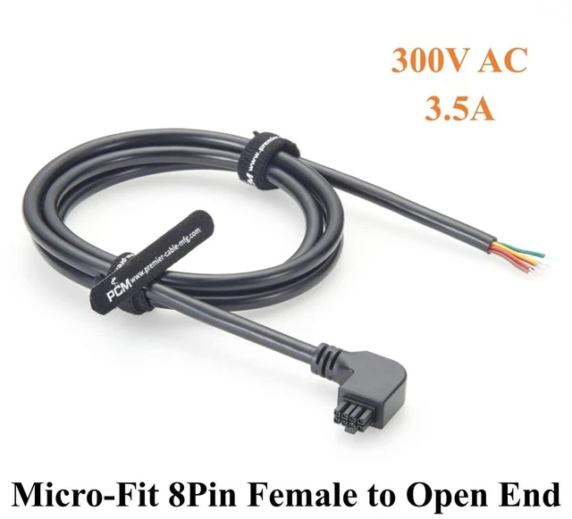 Alt view image 4 of 7 - Left Angle 8Pin Micro-Fit 3.0 OTS Cable Harness 90 Degree Micro-Fit 8 Circuits Receptacle to Open End Wire 20AWG for Industrial Automation (Left, 1.5M)