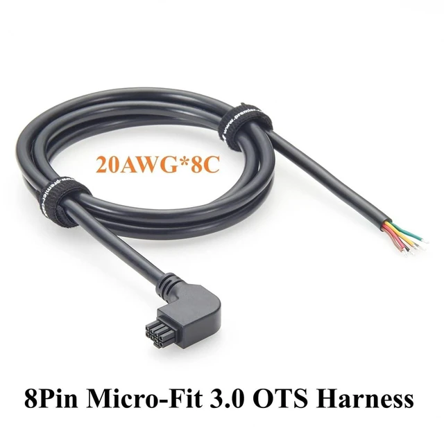 Alt view image 7 of 7 - Left Angle 8Pin Micro-Fit 3.0 OTS Cable Harness 90 Degree Micro-Fit 8 Circuits Receptacle to Open End Wire 20AWG for Industrial Automation (Left, 1.5M)
