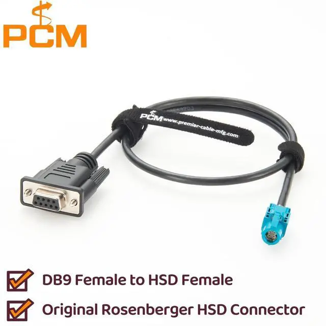 Alt view image 2 of 6 - Rosenberger HSD Female to DB9 RS232 Female Automotive Ethernet Diagnostic Cable 4 Pin Z Code D4K10A-1D5A5-Z BroadR-Reach Network CAN Bus Test Cable Compatible Vector 05118 VNcable(0.62m)