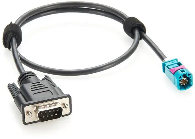 Main image of Original Rosenberger HSD 4 Pin Z Code Male to DB9 RS232 Male Automotive BroadR-Reach Ethernet Cable D4S10A-1D5A5-Z for Vehicle Ethernet Analysis, OBD-II, CAN Bus Diagnostics(0.62m)