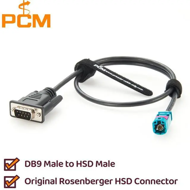 Alt view image 2 of 6 - Original Rosenberger HSD 4 Pin Z Code Male to DB9 RS232 Male Automotive BroadR-Reach Ethernet Cable D4S10A-1D5A5-Z for Vehicle Ethernet Analysis, OBD-II, CAN Bus Diagnostics(0.62m)