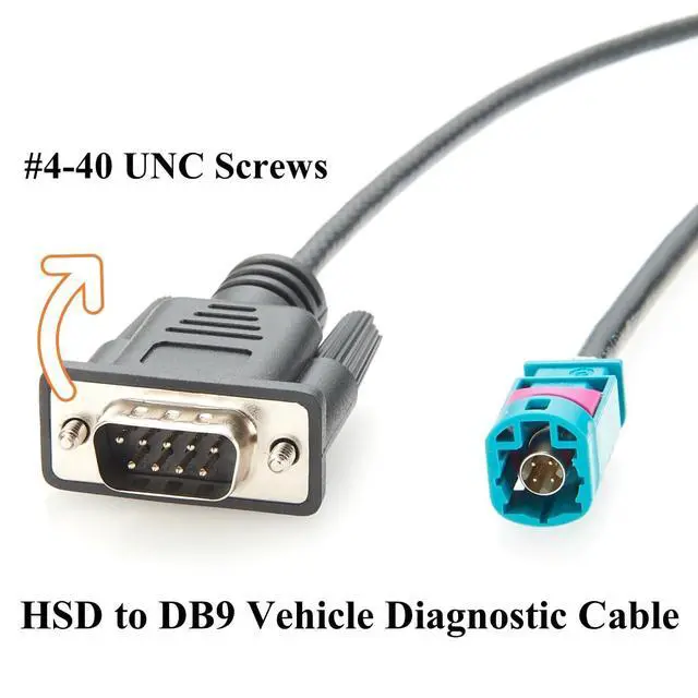 Alt view image 4 of 6 - Original Rosenberger HSD 4 Pin Z Code Male to DB9 RS232 Male Automotive BroadR-Reach Ethernet Cable D4S10A-1D5A5-Z for Vehicle Ethernet Analysis, OBD-II, CAN Bus Diagnostics(0.62m)