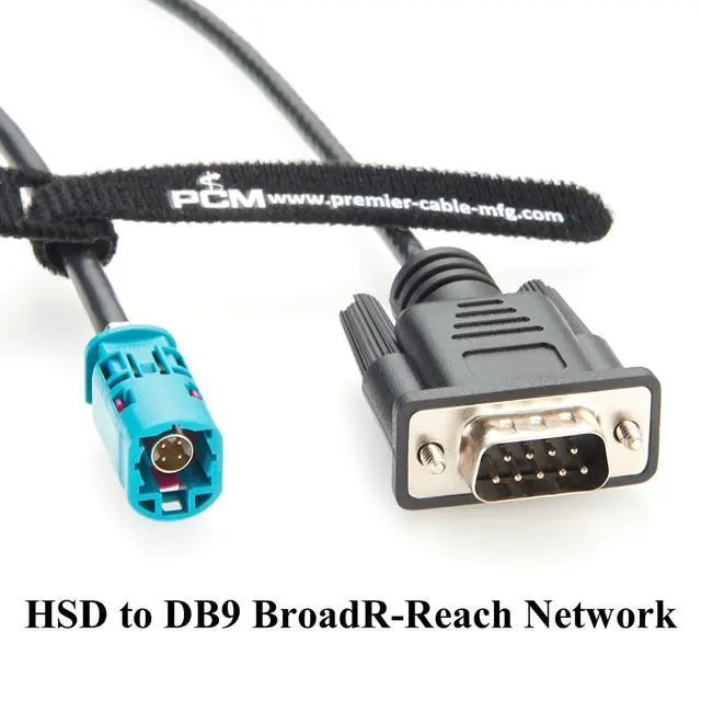 Alt view image 5 of 6 - Original Rosenberger HSD 4 Pin Z Code Male to DB9 RS232 Male Automotive BroadR-Reach Ethernet Cable D4S10A-1D5A5-Z for Vehicle Ethernet Analysis, OBD-II, CAN Bus Diagnostics(0.62m)
