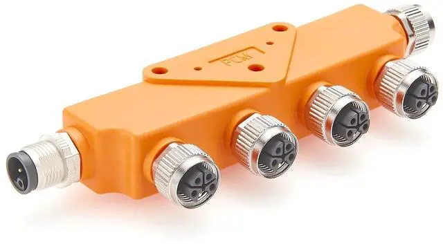 Main image of Profinet M12 L Code 5Pin Junction Box Power Splitter IP67 Waterproof Micro-Change Male to Female T Power Distributor Hub High Current for Managed Switch, Power Supply, Industrial Automation