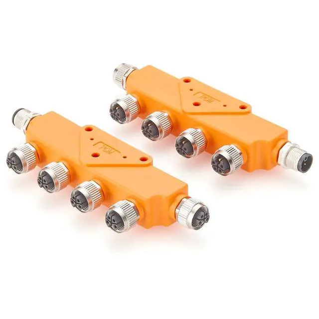 Alt view image 7 of 7 - Profinet M12 L Code 5Pin Junction Box Power Splitter IP67 Waterproof Micro-Change Male to Female T Power Distributor Hub High Current for Managed Switch, Power Supply, Industrial Automation