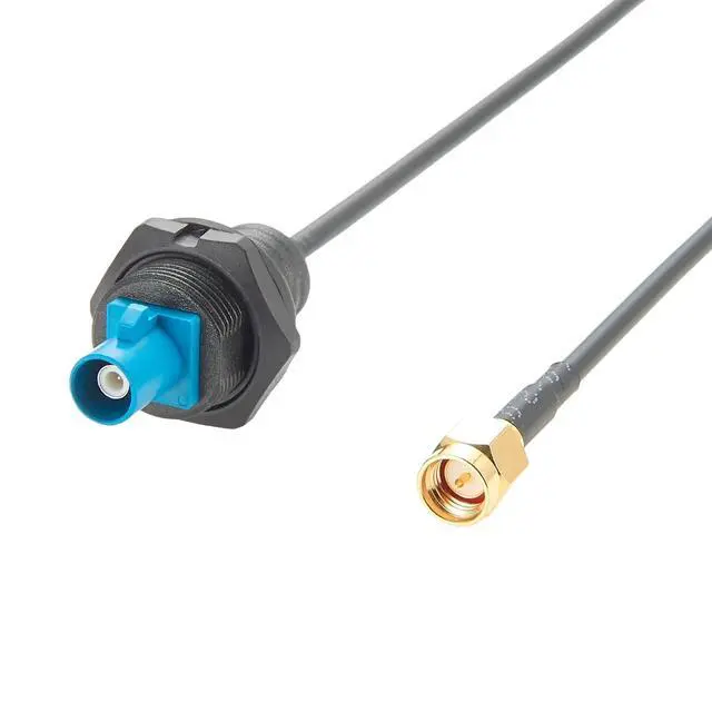 Alt view image 5 of 7 - Front Panel Mount FAKRA Z Male to SMA Male RG174 RF Coax Cable Bulkhead FAKRA to SMA Vehicle Car GPS Antenna Adapter Cable Water Blue for GPS Navigation 4G LTE Satellite (15cm)