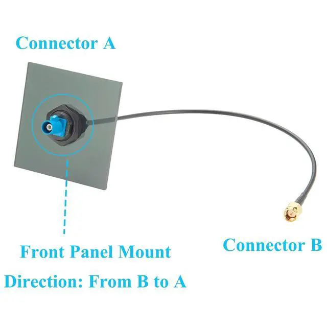 Alt view image 3 of 7 - Front Panel Mount FAKRA Z Male to SMA Male RG174 RF Coax Cable Bulkhead FAKRA to SMA Vehicle Car GPS Antenna Adapter Cable Water Blue for GPS Navigation 4G LTE Satellite (15cm)