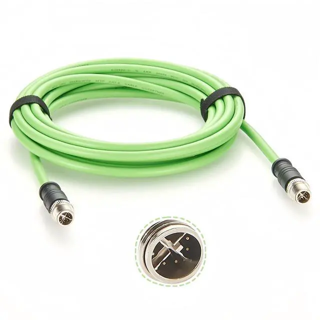 Main image of M12 8 Pin X Code Male to Male Ethernet Cable Cat6A 10Gbps High Flex Waterproof Shielded Industrial Camera GigE Vision Cable for Cognex, Automation, Profinet, Ethernet Switch (Straight, 5M/16.4FT)