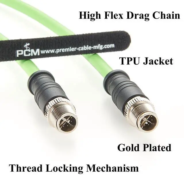 Alt view image 3 of 7 - M12 8 Pin X Code Male to Male Ethernet Cable Cat6A 10Gbps High Flex Waterproof Shielded Industrial Camera GigE Vision Cable for Cognex, Automation, Profinet, Ethernet Switch (Straight, 5M/16.4FT)
