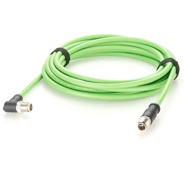 Alt view image 7 of 7 - M12 8 Pin X Code Male to Male Ethernet Cable Cat6A 10Gbps High Flex Waterproof Shielded Industrial Camera GigE Vision Cable for Cognex, Automation, Profinet, Ethernet Switch (Right Angle, 5M/16.4FT)