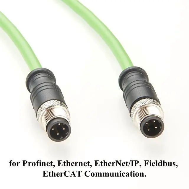 Alt view image 5 of 7 - Profinet M12 D Code 4 Pin Male to Male Cat5 Ethernet Cable IP67 Shielded High Flex Industrial Switch Cable for Machine Vision, Camera, PLC, IO-Link, Robot (Straight, 5M/16.4FT)