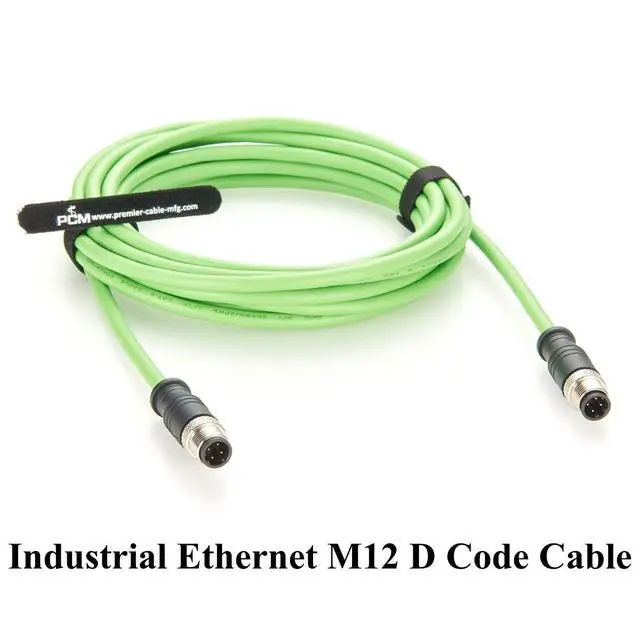 Alt view image 7 of 7 - Profinet M12 D Code 4 Pin Male to Male Cat5 Ethernet Cable IP67 Shielded High Flex Industrial Switch Cable for Machine Vision, Camera, PLC, IO-Link, Robot (Straight, 5M/16.4FT)