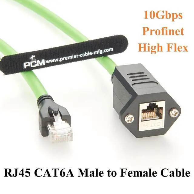 Alt view image 2 of 7 - Profinet RJ45 8P8C Male to Female Extension Cable Screw Panel Mount 10Gbps CAT6A Ethernet LAN Network Shielded GigE Vision Cable High Flex for Industrial Camera, Machine Vision, 3D Imaging(5M/16.4FT)