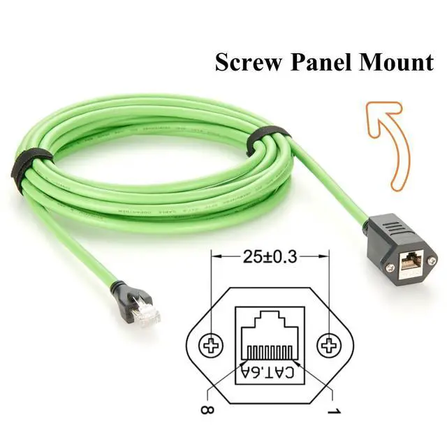 Alt view image 3 of 7 - Profinet RJ45 8P8C Male to Female Extension Cable Screw Panel Mount 10Gbps CAT6A Ethernet LAN Network Shielded GigE Vision Cable High Flex for Industrial Camera, Machine Vision, 3D Imaging(5M/16.4FT)