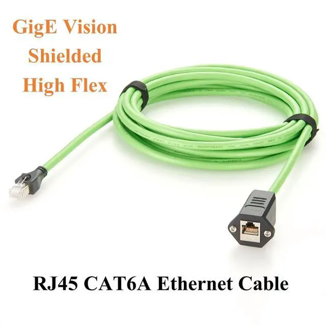 Alt view image 5 of 7 - Profinet RJ45 8P8C Male to Female Extension Cable Screw Panel Mount 10Gbps CAT6A Ethernet LAN Network Shielded GigE Vision Cable High Flex for Industrial Camera, Machine Vision, 3D Imaging(5M/16.4FT)