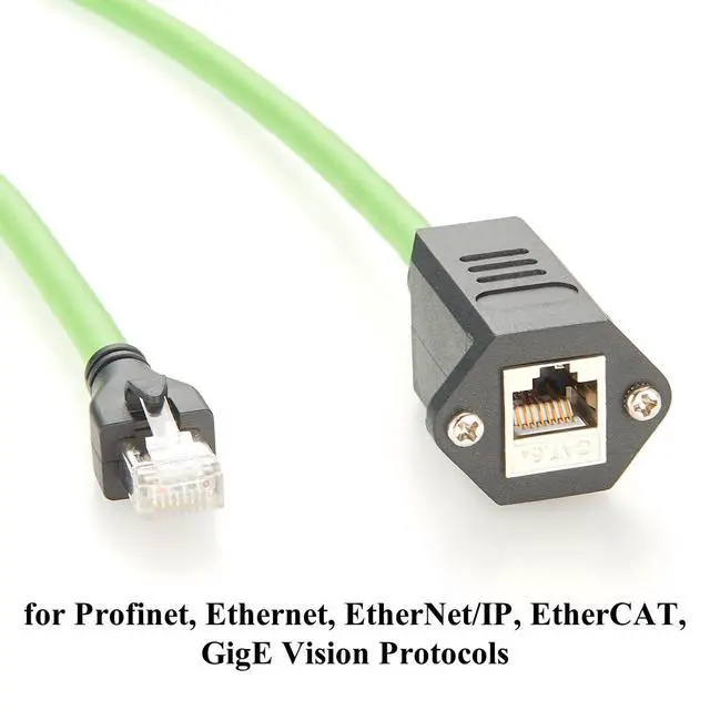 Alt view image 6 of 7 - Profinet RJ45 8P8C Male to Female Extension Cable Screw Panel Mount 10Gbps CAT6A Ethernet LAN Network Shielded GigE Vision Cable High Flex for Industrial Camera, Machine Vision, 3D Imaging(5M/16.4FT)
