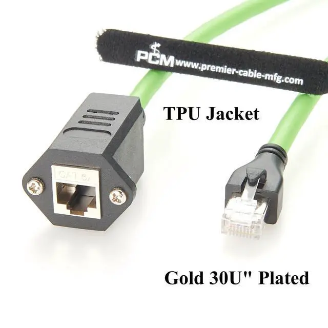Alt view image 4 of 7 - Profinet RJ45 8P8C Male to Female Extension Cable Screw Panel Mount 10Gbps CAT6A Ethernet LAN Network Shielded GigE Vision Cable High Flex for Industrial Camera, Machine Vision, 3D Imaging(5M/16.4FT)