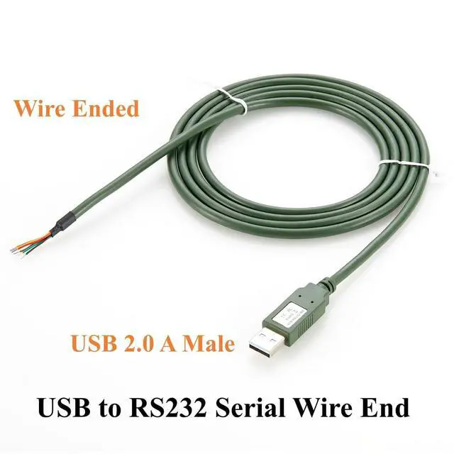 Alt view image 2 of 6 - USB to RS232 Wire End Serial Cable FTDI FT232R USB COM Port Bare Wire Compatible with USB-RS232-WE for Windows, Linux, macOS, Android(1.8M/5.91FT)