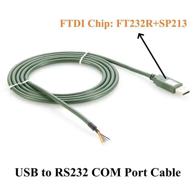Alt view image 3 of 6 - USB to RS232 Wire End Serial Cable FTDI FT232R USB COM Port Bare Wire Compatible with USB-RS232-WE for Windows, Linux, macOS, Android(1.8M/5.91FT)