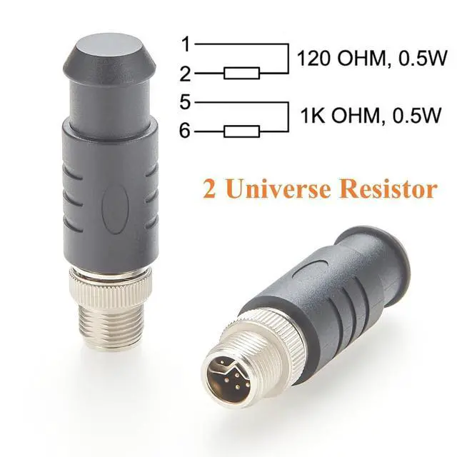 Alt view image 2 of 6 - IP67 M12 Y Code 8Pin Male Terminator Plug 120/1000 Ohm Micro-Change M12 Termination Resistor for Industrial Ethernet & Power, Profinet, EtherCAT, Fieldbus, Automation, Sensor(1PCS)