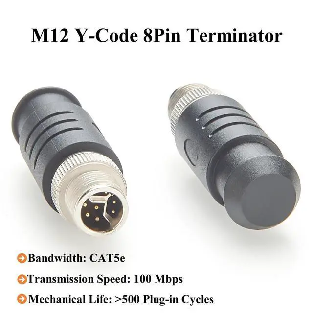 Alt view image 3 of 6 - IP67 M12 Y Code 8Pin Male Terminator Plug 120/1000 Ohm Micro-Change M12 Termination Resistor for Industrial Ethernet & Power, Profinet, EtherCAT, Fieldbus, Automation, Sensor(1PCS)
