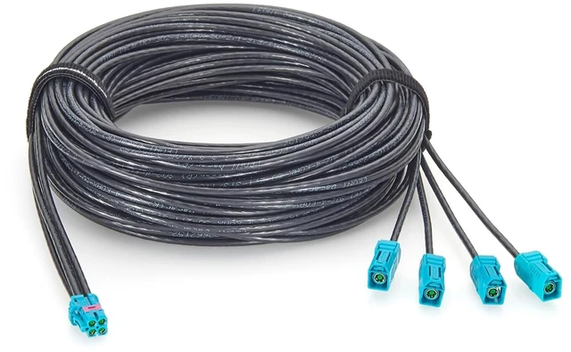 Main image of Quad TE Mate-AX Mini FAKRA Z Code Female to FAKRA Female Automotive Splitter Cable 2298721-9 to 2-2326910-0 FPD-Link GMSL2 Camera Cable for NVIDIA Drive AGX Thor, ADAS, Telematics, LiDAR (10M/32.8FT)