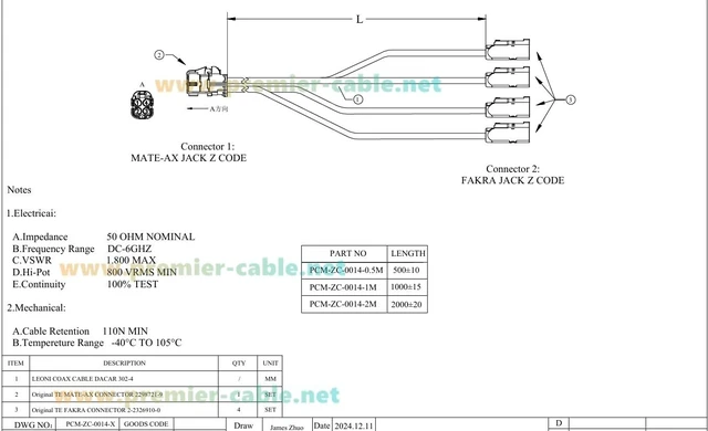 Alt view image 7 of 7 - Quad TE MATE-AX Mini Fakra Z Code Female to Fakra Female Automotive Splitter Cable 2298721-9 to 2-2326910-0 FPD-Link GMSL2 Camera Cable for NVIDIA DRIVE AGX Thor, ADAS, Telematics (0.5M/1.64FT)